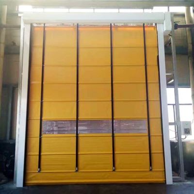 Прочная наружная зона ветра высокоскоростная дверь жалюзи жёлтый PVC занавес
